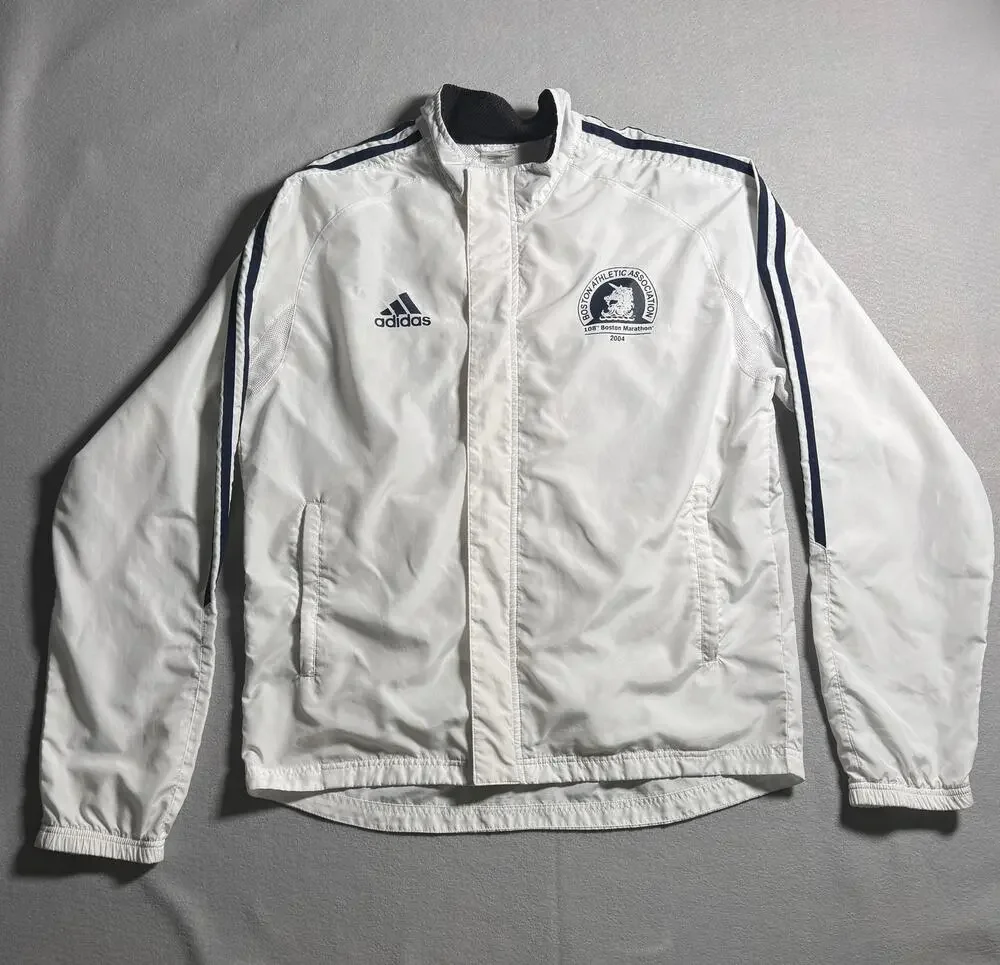 Boston Marathon 2004 Adidas Windbreaker Jacket VTG Y2K Size L